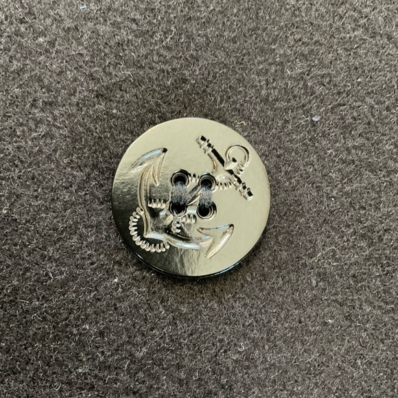 VTG Fox Knapp Mens 36 Black Peacoat Anchor Buttons Quilted Lined Double Breasted - Picture 6 of 13